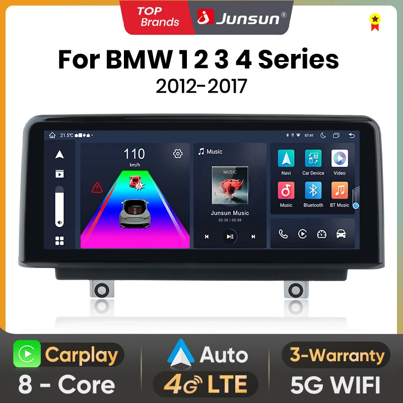 Junsun inalámbrico Carplay Android Auto Multimedia Radio de coche para BMW 1 2 3 4 serie F20 F21 F22 F30 F31 F32 F33 F34 F36 sistema NBT 1