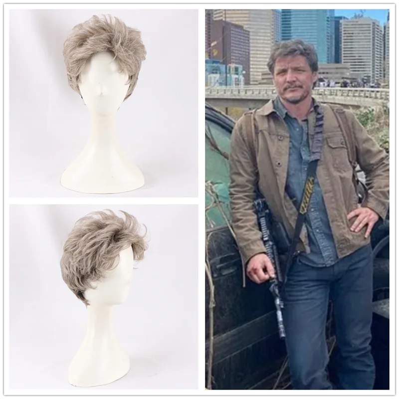 

Movie The Last of Us Joel Miller Cosplay Wig Short Grey Fluffy Synthetic Hair Men's Fashion Party Cos Wigs