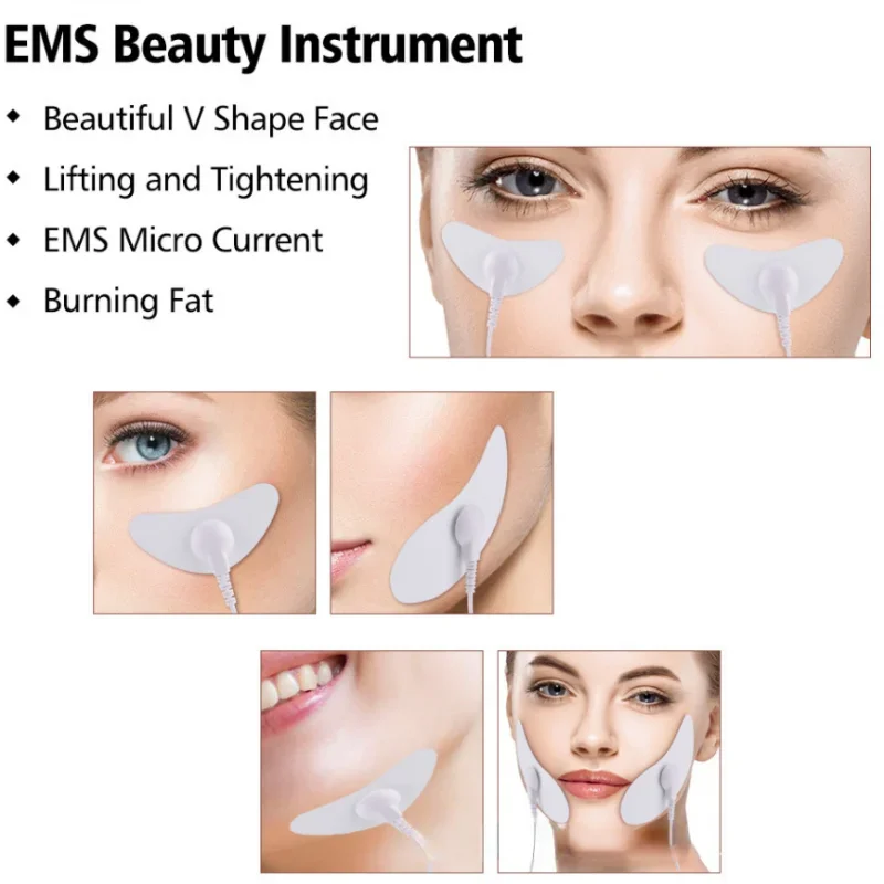 EMS Face Slimmer Mini Electromagnetic Wave Patch Micro-current Facial Massager Beauty Instrument Face Lift Devices face massager