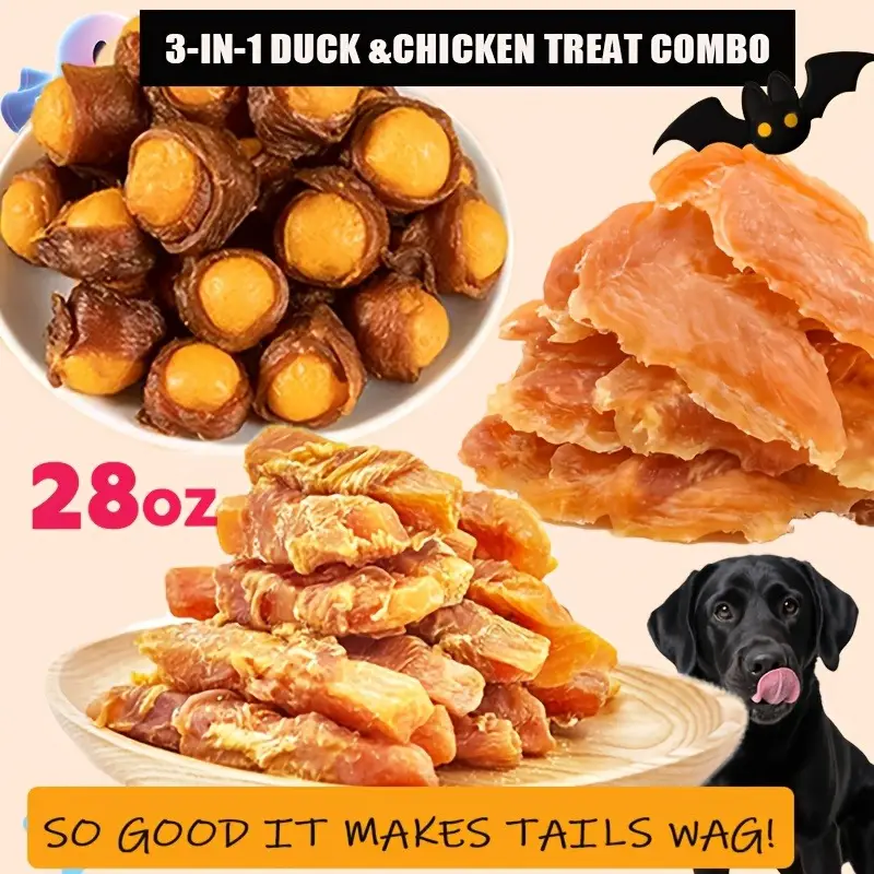 Dog Treats Assorted Pack – High-Protein Dried Chicken & Duck, Freeze-Dried Egg Yolk, Natural & Healthy Training Treats Specifically Designed for Puppies and Dogs, Grain-Free, Soft Chew Rewards, Suitable for Small, Medium, and Large Dog Breeds - Image 4