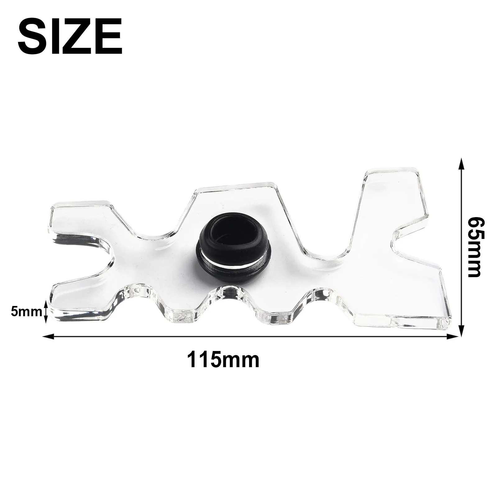 Transparent Billiard Cue Bridge Rest Clear Pool Snooker Cue Head Holder with Adjustable Height and Rubber Grommets