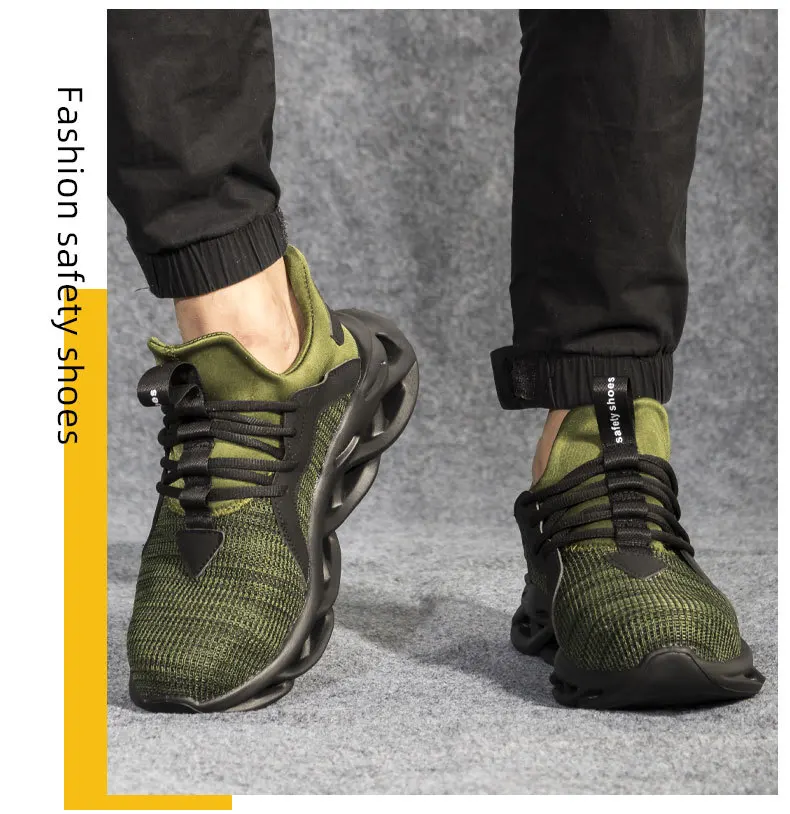 Breathable Safety Shoes Men Boots Anti-Smashing Construction Work Sneakers Lightweight Steel Toe Cap Work Safety Boot For Men