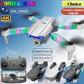 Dron profesional de control remoto, muslime88d E99D con luz colorida, 4K, cachemara HD gran angular de 1080P, WIFI, FPV, al