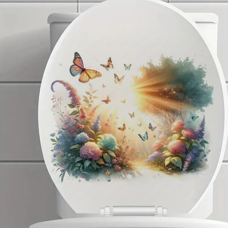 Garden Butterfly Wall Stickers, Toilet Seat Stickers, Bedroom Entrance Living Room Porch Home Decoration Wall Stickers