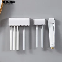 Toothbrush Holder Toothpaste Storage Traceless Wall-mounted Family Bathroom Waterproof Tooth Brush Organizer Accessories 1