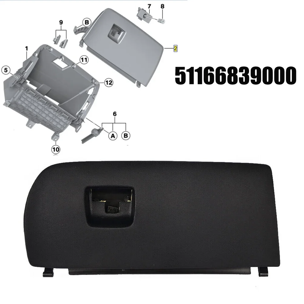 Glove Box Lid Black Dash Glove Box Door Lid BMW 2011-18 X3 X4 F25 F26 51166839000