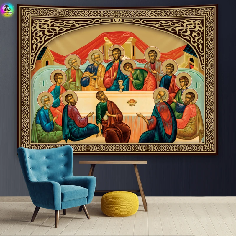 Jesus Tapisserie Letzte Abendmahl Wand Hängen Weihnachten Home Dekoration Christus Room Decor Große Stoff Für Schlafzimmer Wandteppiche – Detail 4