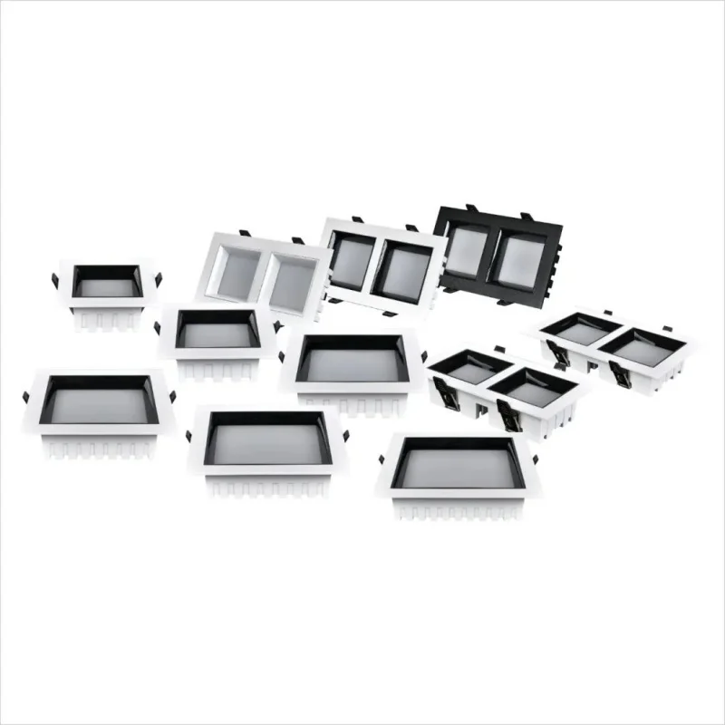 Recessed LED Square type ultra-thin downlight 9W 12W 15W 18W 24W 1-2head 36W Dimmable SMD Ceiling lamp AC85-265V Home business