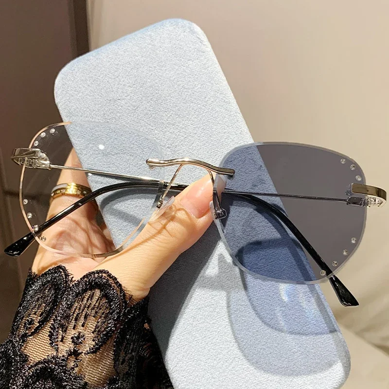 Outdoor Color Changing Myopia Glasses Luxury Women Men Irregular Photochromic Eyeglasses Finished Optical Minus Eyewear Diopter 2