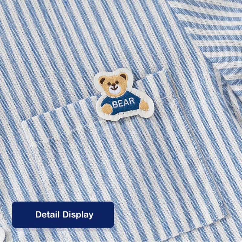 Kids Baby Boys Cotton Clothes Long Sleeved Shirt Stand-Up Collar Stripe Blouse Children Casual Tops Clothing White Shirt