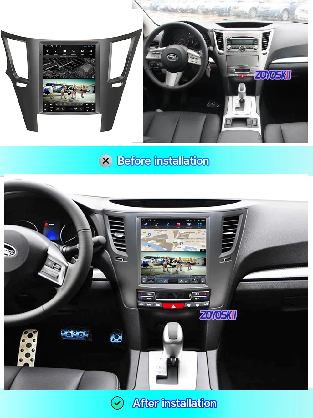 ZOYOSKII Android OS 9.7 Inch Vertical Screen Car GPS Radio Audio Navigation Player For Subaru Outback Impreza Legacy 2009-2013