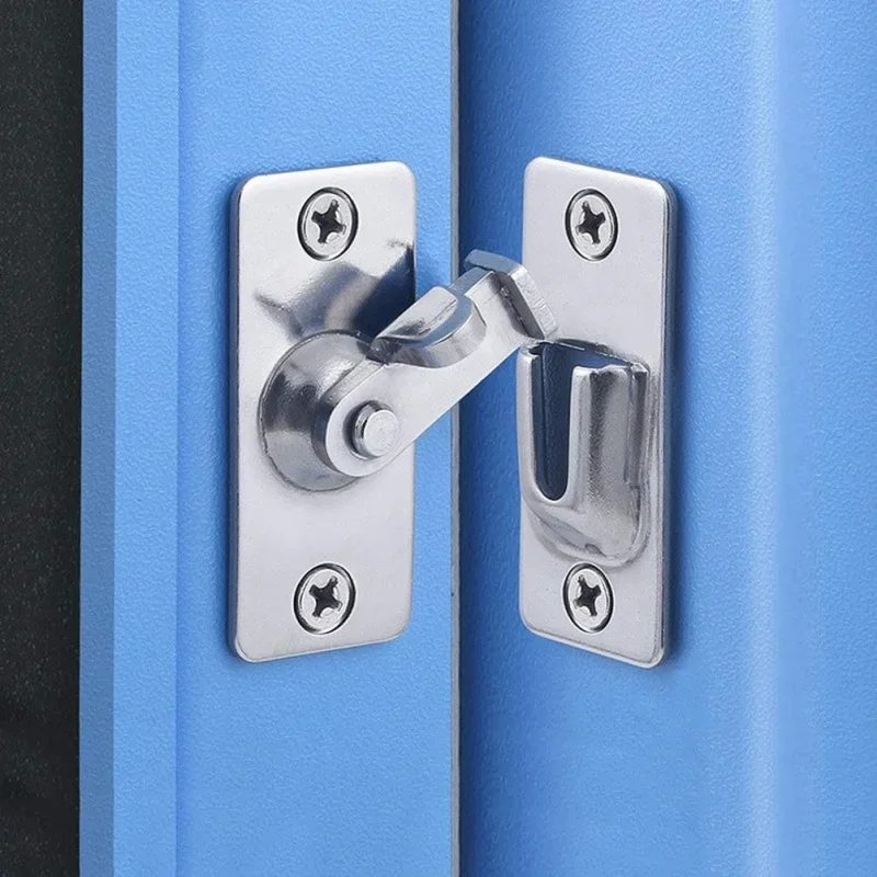 Stainless Steel Door Lock Latch 90 Degree Locking Privacy Lock Sliding barn Door Latch Right Angle Clasp cam