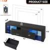 LED Entertainment Center for TV, Modern TV Console with 2 Drawers, TV Stands for Living Room 4