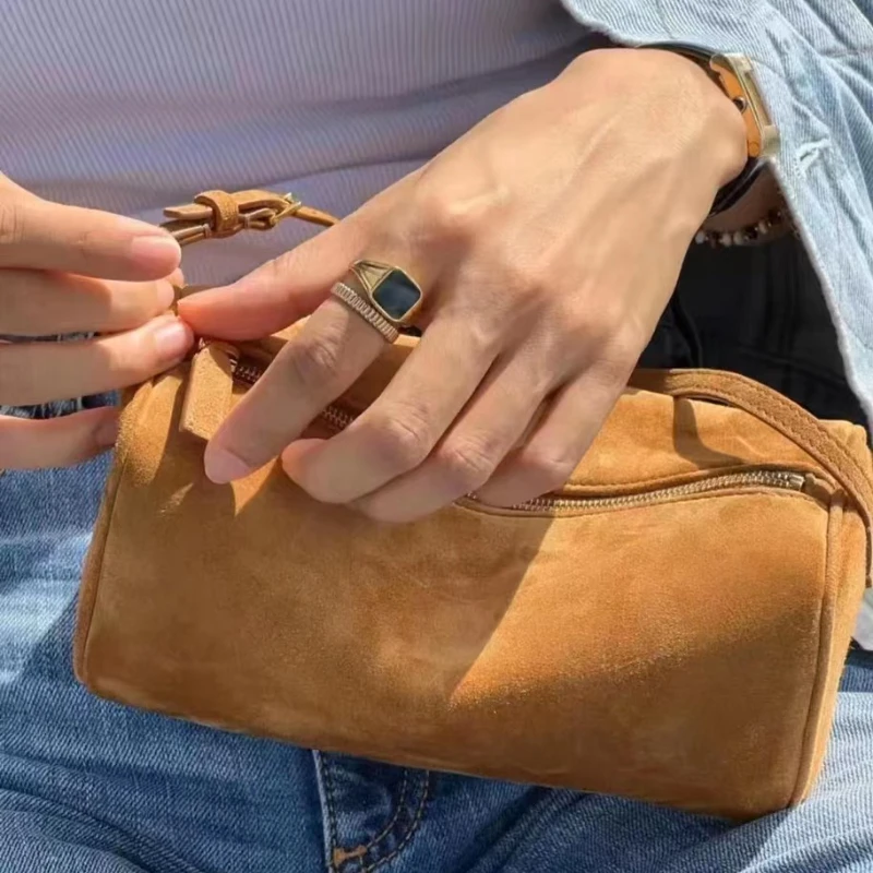 

Luxury designer leather suede small square bag handbag women's bag