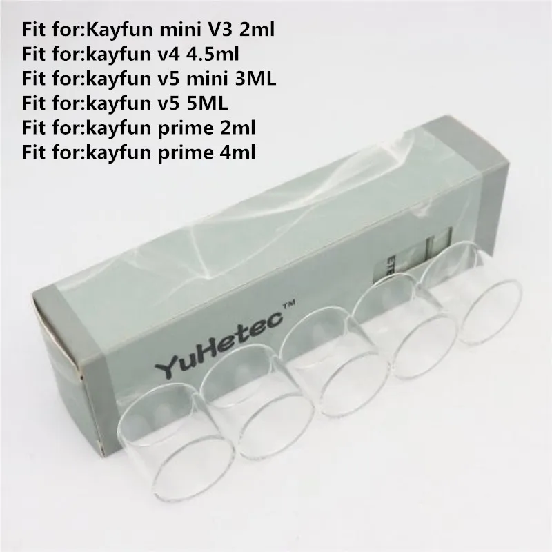 

5PCS Original YUHETEC Replacement Glass Tube for KF Kayfun Mini V3 v4 v5 Mini Prime RTA Glass Tank