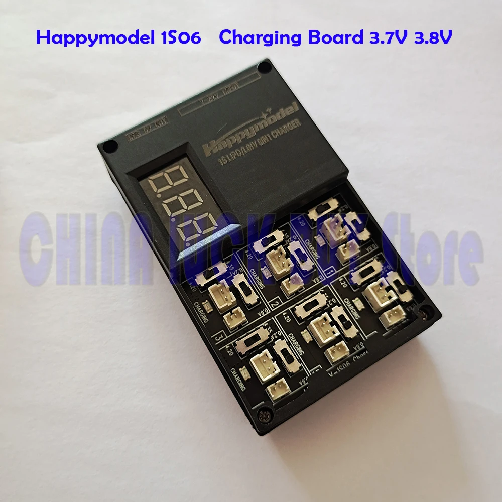 

Happymodel LIHV 4.35v Charging Board PH2.0 Plug 6in1 Charger 3.7V 3.8V 1S06 RC Lithium Battery 6-way Digital Display