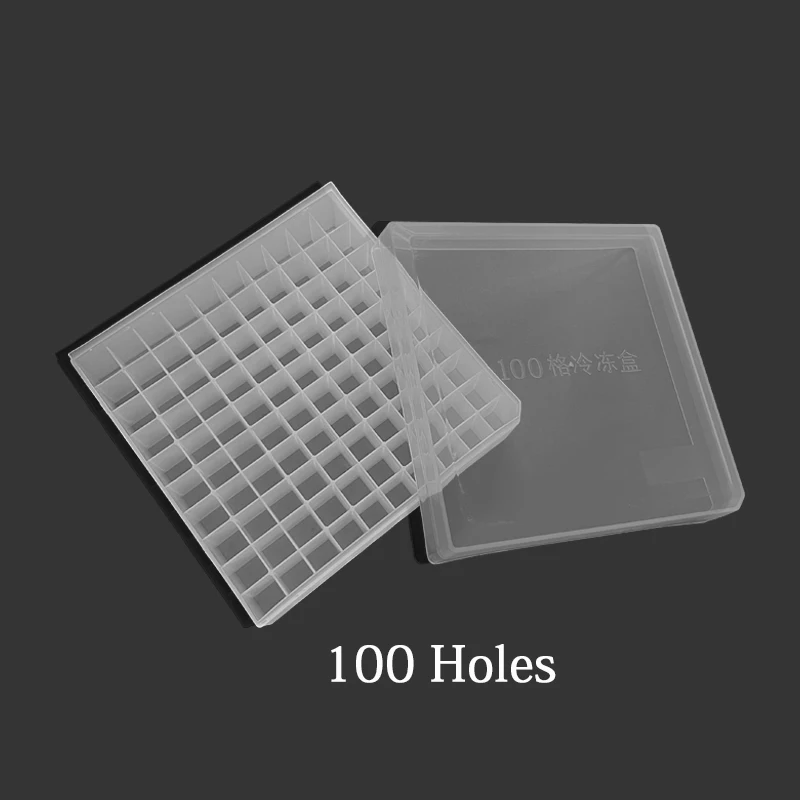 lab Plastic Freezer Box For 1.5ml/2ml Freezing Tube Lab Experiment Box 100 Holes cell freezing container