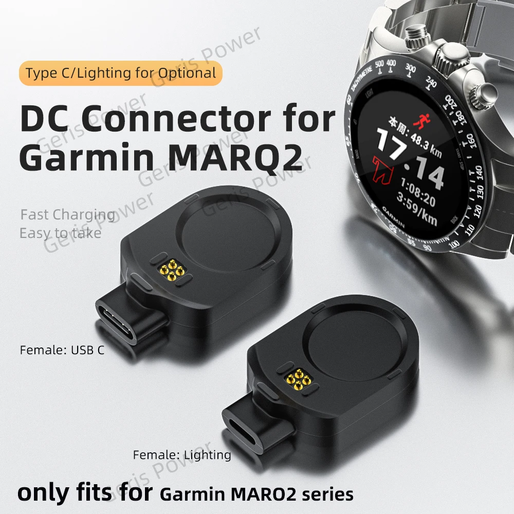 Usb Type C/Lighting To Fast Charging Dock Converter Connettore Adattatore Per Orologio Per Garmin Marq 2 Atleta/Adventurer/Captain/Golfista
