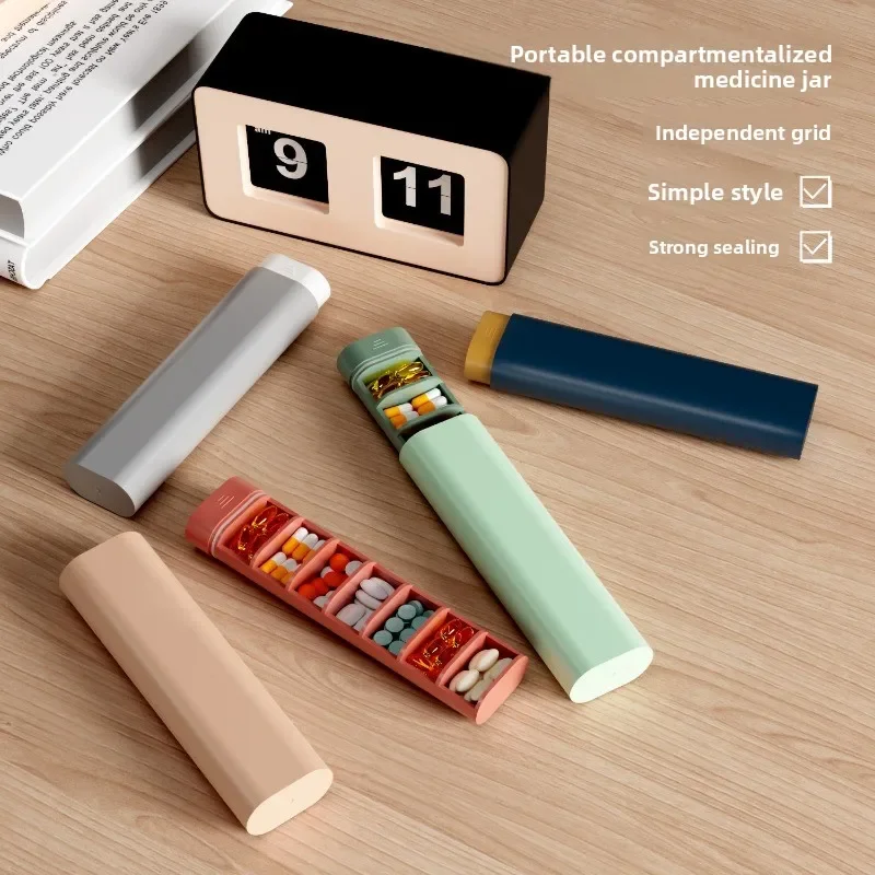 Portable Weekly Medicine Organizer with Sub-Compartments