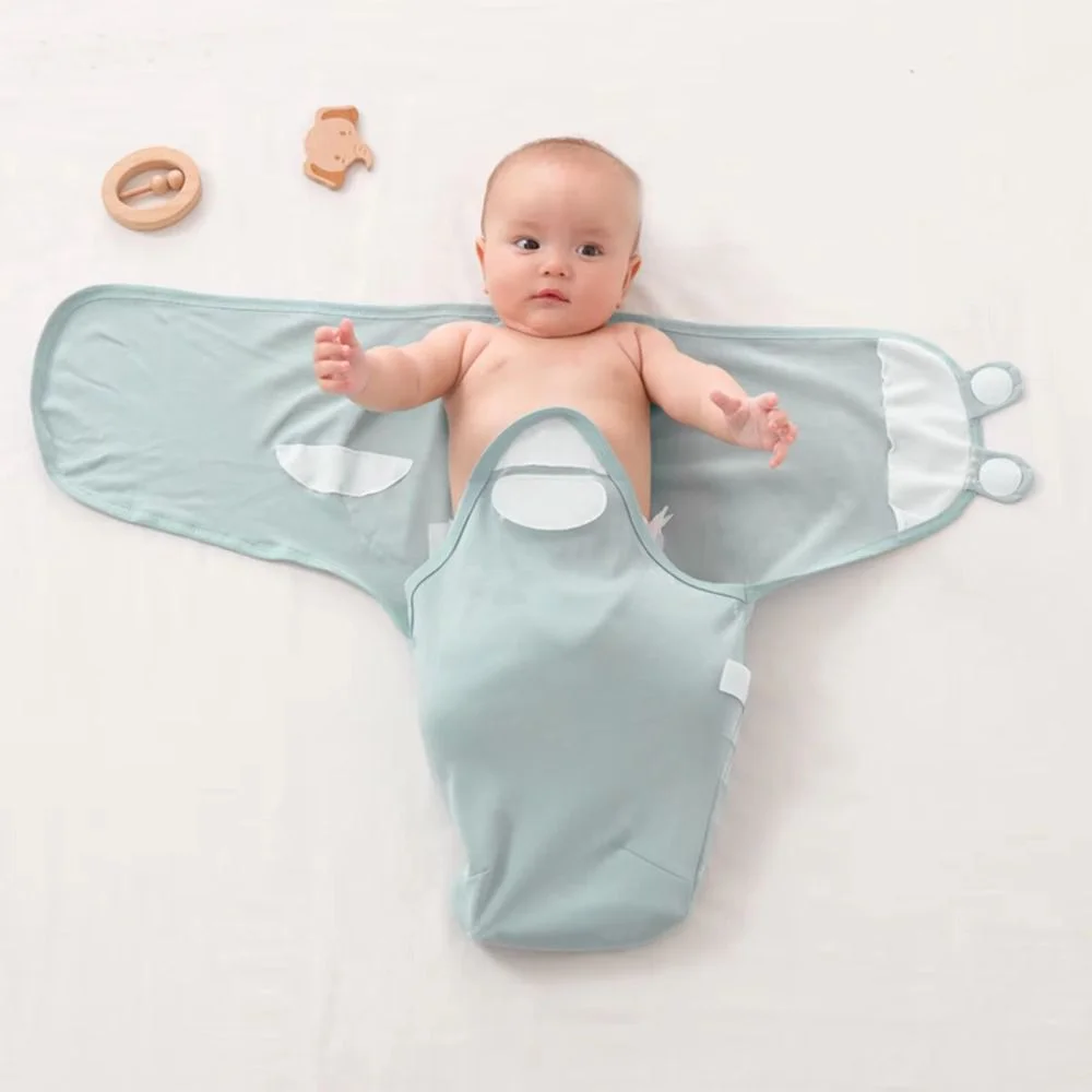 High Quaity Cotton Newborn Baby Swaddle Solid Color Anti-shock Newborn Infant Bags Soft Adjustable Blanket