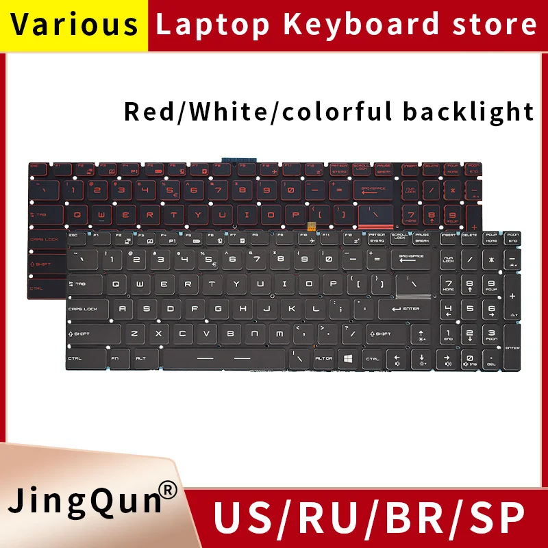 Eua Russo do Teclado do Portátil com Luz de Fundo para Msi Gt72 Ge62vr Gl62m 7rd Ms16h2 Ms-16j5 Ms-16l1 Ms-16j3 Cx72 Cr62 Cr72 Ms-17a1