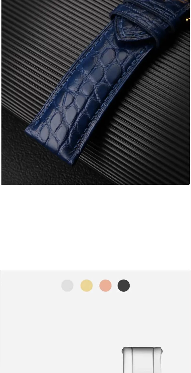 Alligator-Uhrenarmband 12mm 14mm 15mm 16mm 17mm 18mm 19mm 20mm 21mm 22mm Schwarz Braun Blau Krokodilleder-Uhrenarmband für Alle Marken – Detail 8