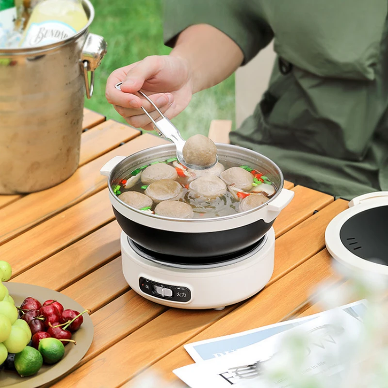 220V 1.2 L Electric Cooking Pot Portable Multi Cooker Dormitory Travel Folded Rice Cooker Split Hot Pot Electrical Capabilities 3