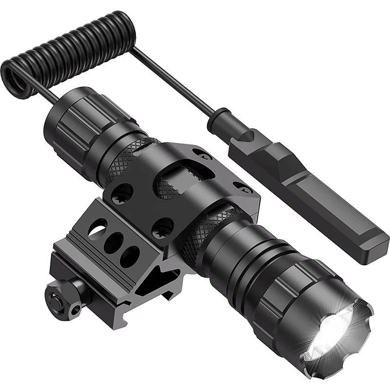 S57fa4522f180427a9eb42535c1b949afY Tactical Flashlight 1200 Lumen LED Weapon Light with Picatinny Rail/Mlok Mount for Outdoor and Pressure Switch Included Mallzona