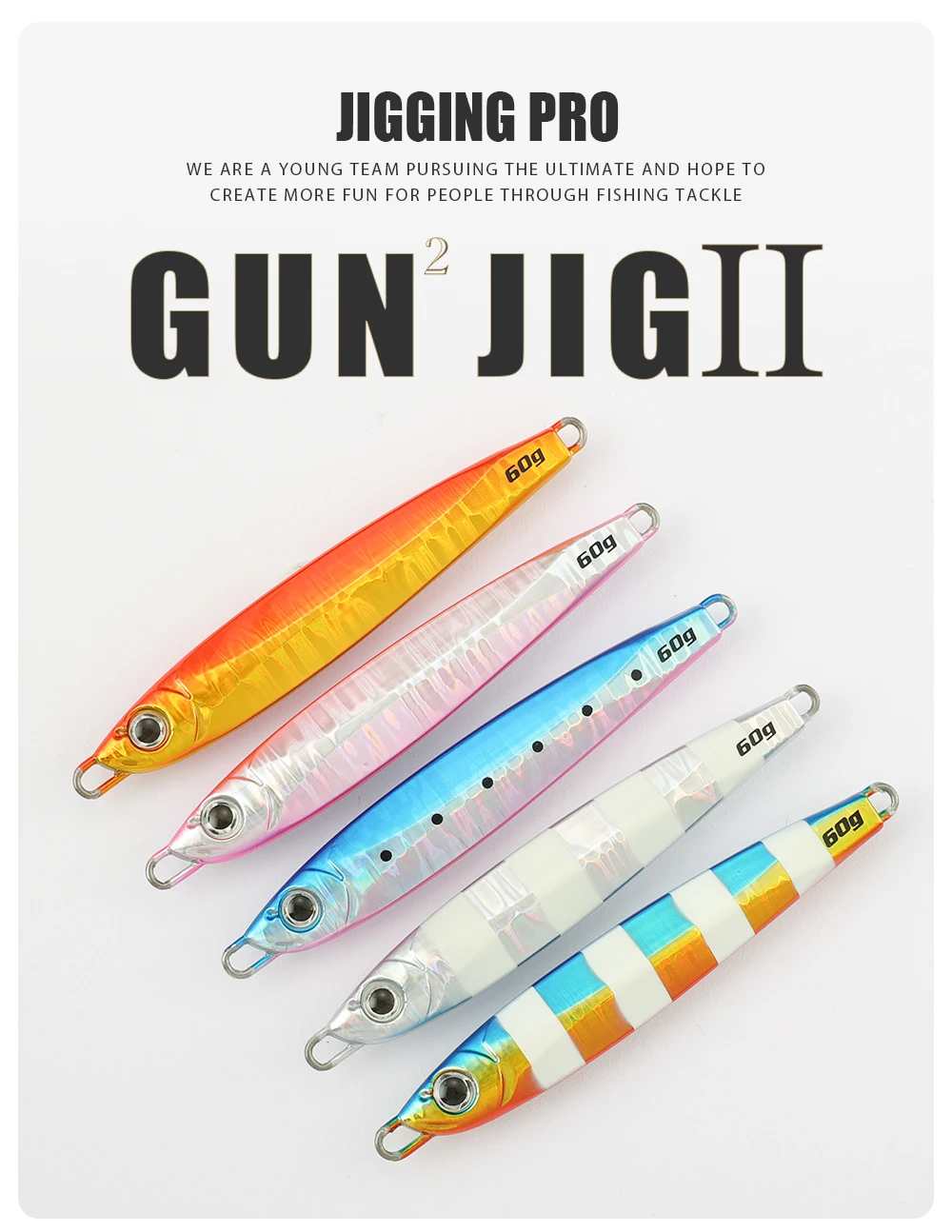 JIGGINGPRO Slim Metal Jig 20g-80g Weitwurf-Küstenjigköder Schnell Sinkender Salzwasserköder für Bonito, Makrele, Blaufisch – Detail 1