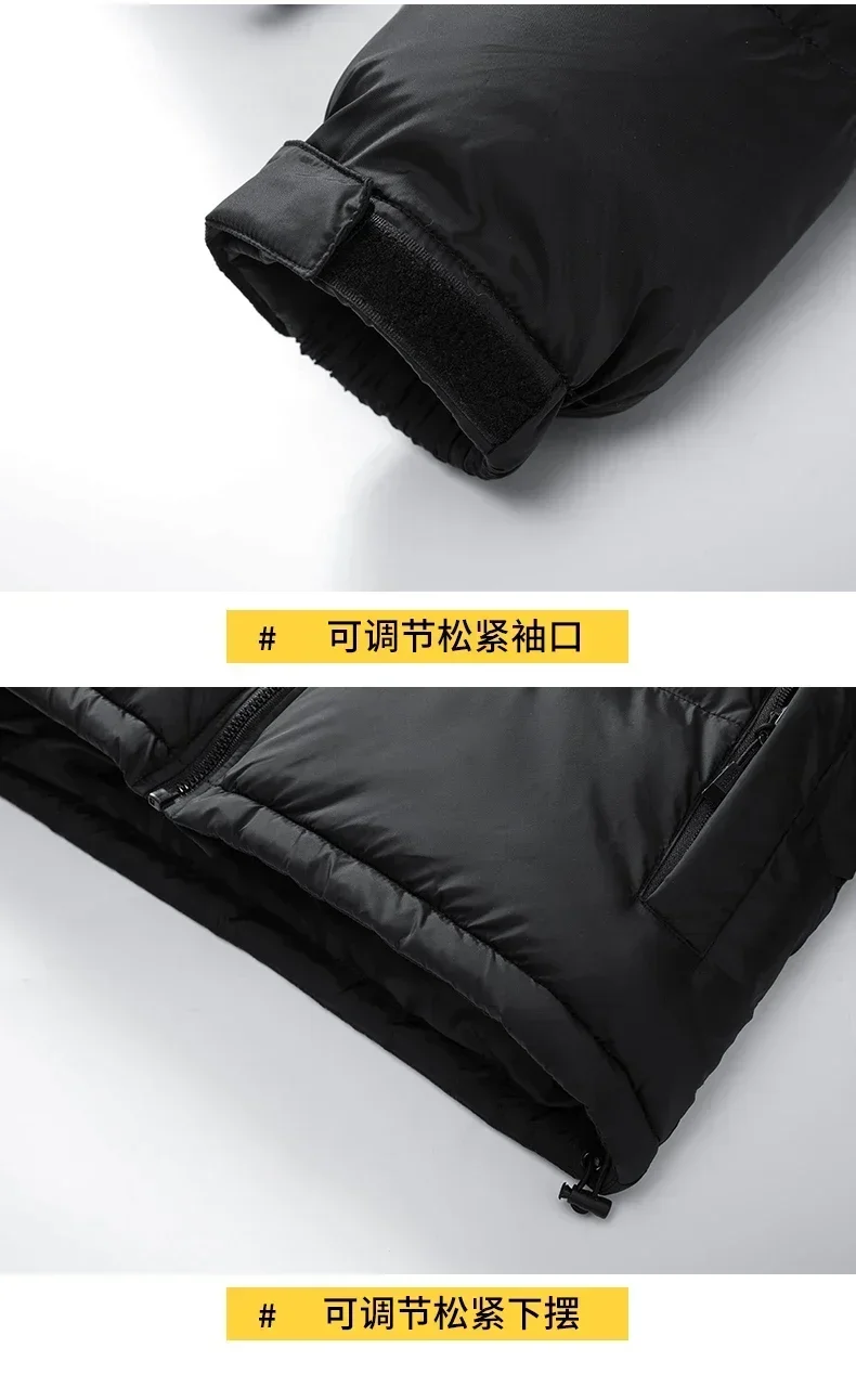 Winter Men Casual Windproof Padded Duck Down Parkas Coat Man Thick Stand Collar Parka Jacket Male Overcoat Outwear Plus Size 4XL