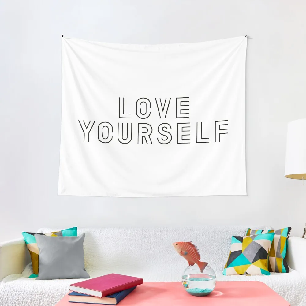 

love your self black Tapestry Cute Tapestry Decoration Wall Room Decorations Aesthetic Wall Decoration Items