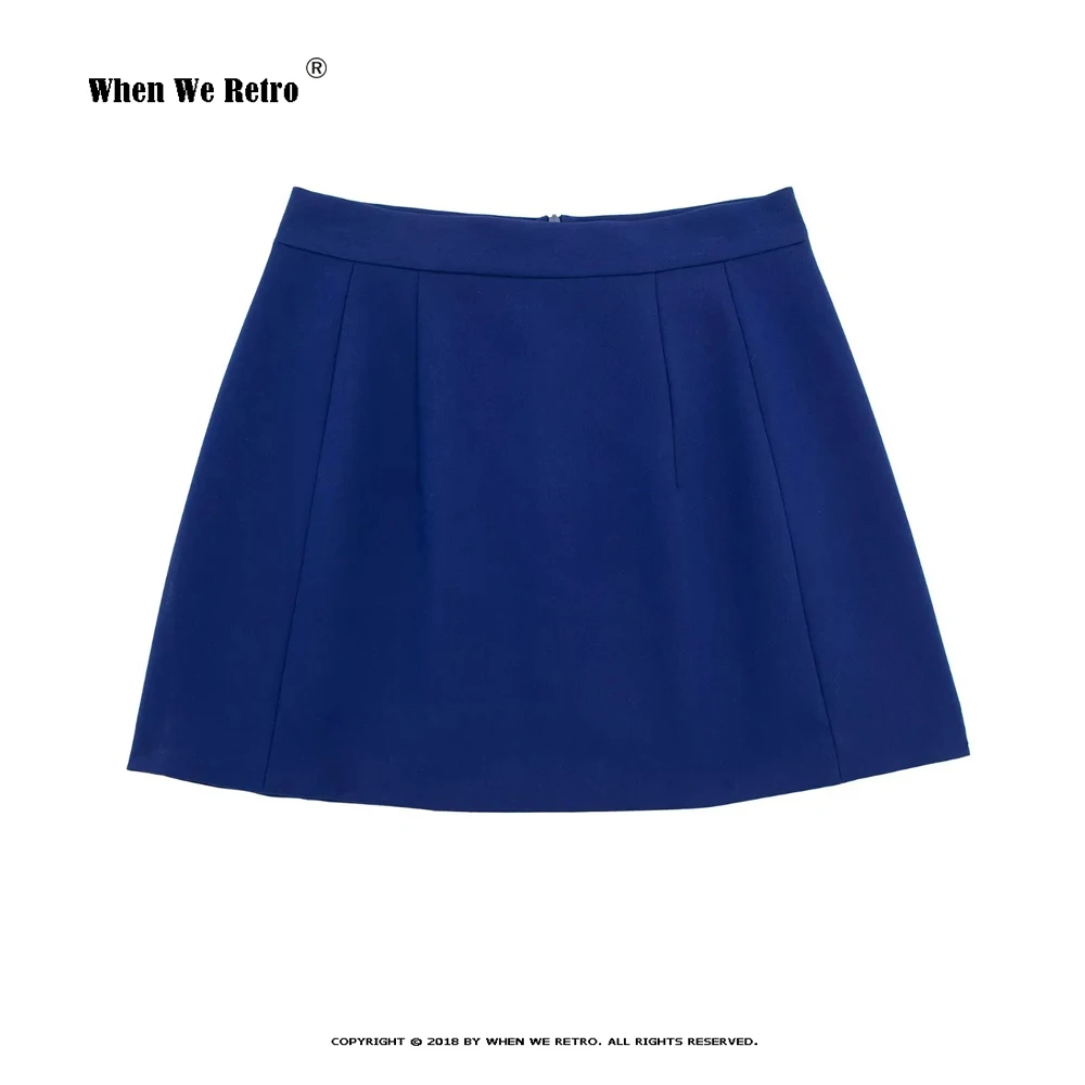 

Fashion All-match Wrap Pencil Skirt Solid Color High Waist Blue Mini Skirts Simple Base Office Lady Jupe Slim Short Falda RS916