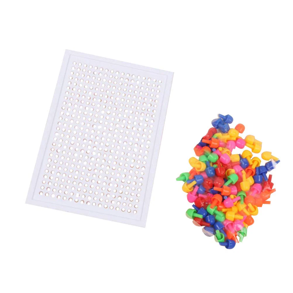 Mushroom Nails Pegboard Nails Peg Puzzle Set Kids Pegboard Educational Building Bricks Diy Peg Jigsaw Puzzle Board Toys 3D