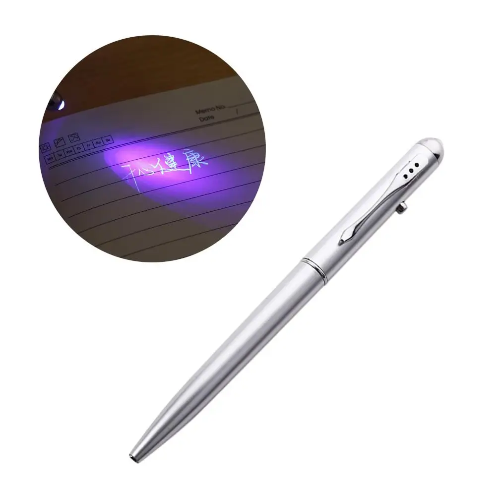 

Colorless With UV Light Highlighter Luminous Light Pen 2 in1 Ballpoint Pens Magic Spy Pen Invisible Ink Pen Student Stationery