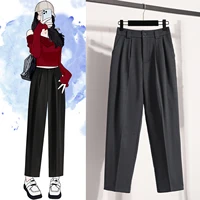 Plus Size Pants For Women Spring Summer 2025 New Korean Fashion High Waist Suit Pants Women Gray Or Black Casual Trousers Female - Image 4