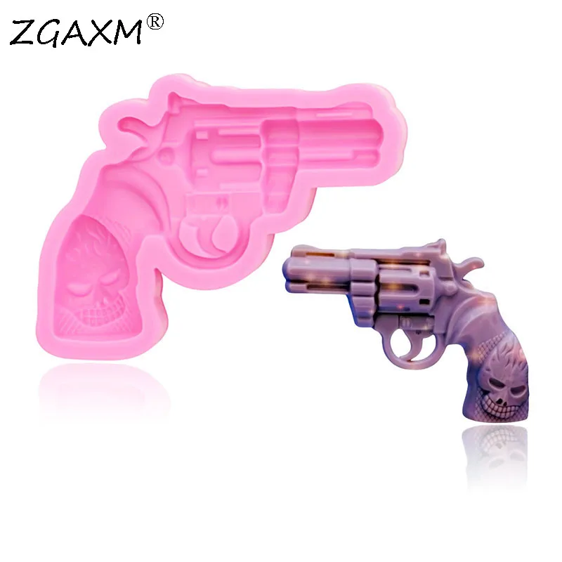 

LM 22-DIY Pistol Keychain ornament Epoxy Resin Polymer Clay Silicone mold Fondant Cake Chocolate Pastry Biscuits Silicone Molds