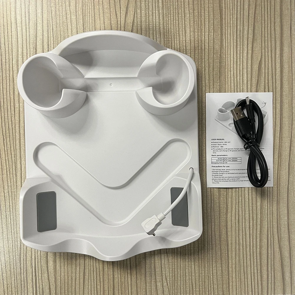 Charging Dock for Meta Quest 3S VR Headest Fast Charging Station Headset Display Stand and Controller Mount w/ RGB Light