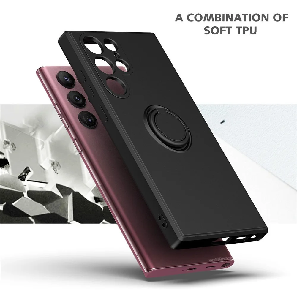 Liquid Silicone Phone Case with Ring Holder and Wrist Strap