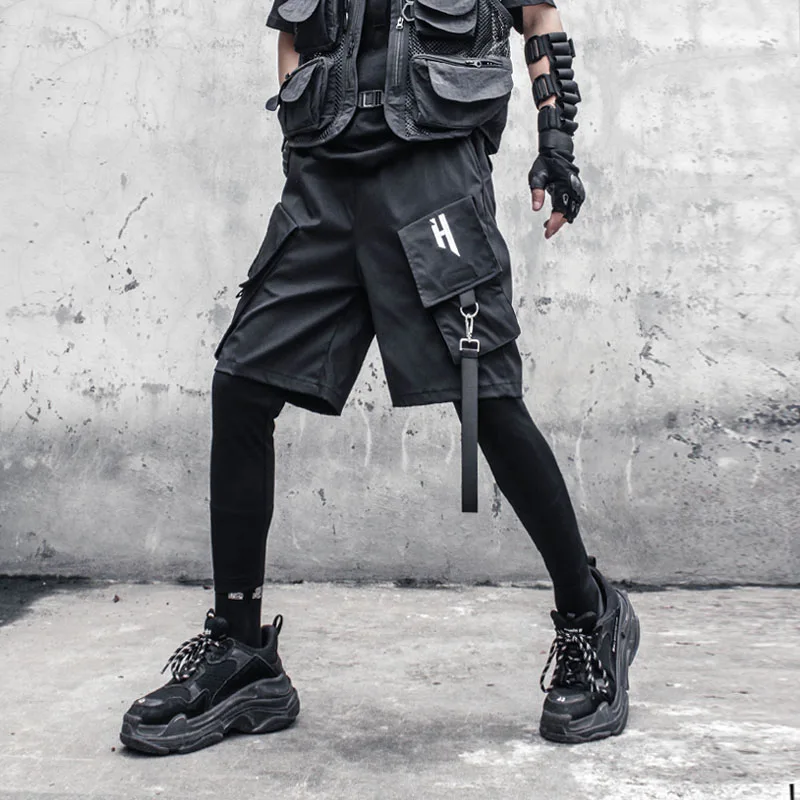 

Дизайнерские хипстерские мужские темные Techwear женские стильные с несколькими карманами в стиле хип-хоп рабочая одежда Брюки-султанки повседневные брюки