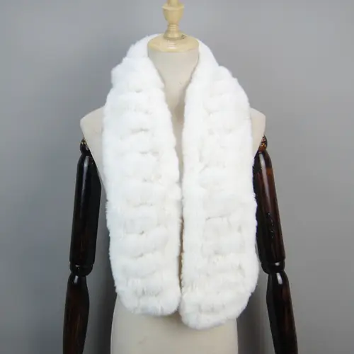 2026 New Arrivals Women Real Rex Rabbit Fur Scarf Lady Fashion Knitted Warm Soft Winter 100% Natural Real Rex Rabbit Fur Muffler - Image 7