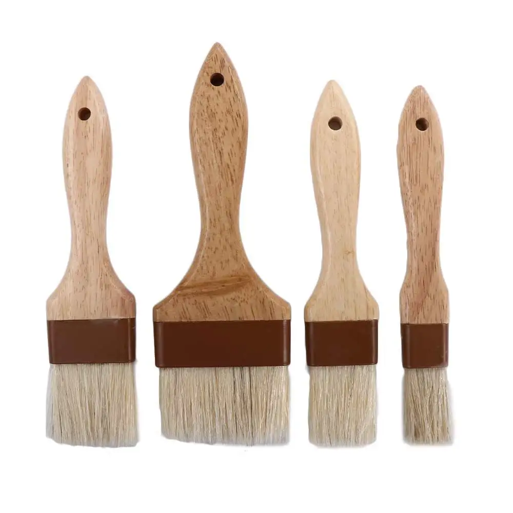 Description Picture 6 of itemKitchen Cooking Brushes Barbecue Oil Brush Wooden Handle Bristle Brushes Flat Pastry Baking Brush