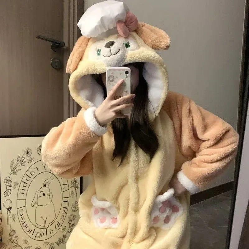 MINISO Chef Dog Robes Cosplay Costumes Halloween Butter Cake Onesies Anime Adult Nightgown Xmas Carnival Funny Pajamas Kigurumi