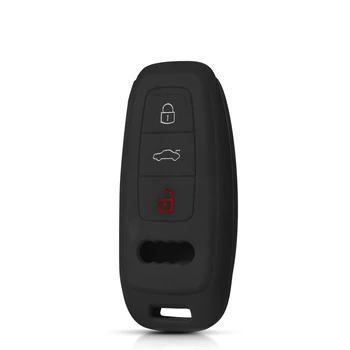 Cover chiave telecomando per Audi A6 A6L A7 A8 A8L A3 E-tron 55 Q7 Q8 C8 2019 2020 guscio in Silicone 2021 - KEYYOU 3 pulsanti telecomando portachiavi custodia per Audi A6 A6L A7 A8 A8L A3 E