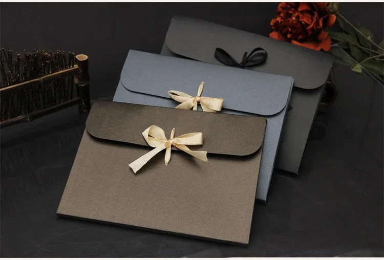 

200pcs 24*18*0.8cm Kraft paper pocket bag Kerchief Handkerchief Silk scarf packing boxes card gift Envelope box
