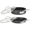 12pc Hard Anodized Nonstick Cookware Set w/Glass Lids (Set Includes: 10" Fry, 12" Fry w/Lid, 2 Qt Sauce w/Lid, 3 Qt Sauce w/Lid 4