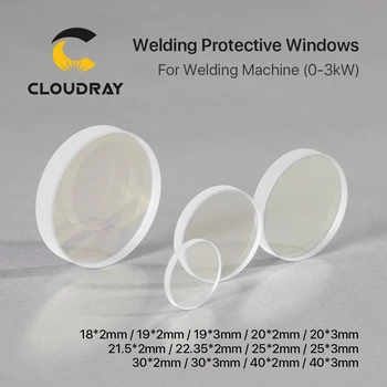 Cloudray-레이저 용접기 보호 윈도우 10x2 18x2 19x2 20x2mm, 1064nm 용접 부품용 광학 레이저 보호 렌즈