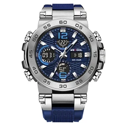 WECOOL Dual Display Waterproof Luminous Alarm Clock Watch (DARK BLUE)