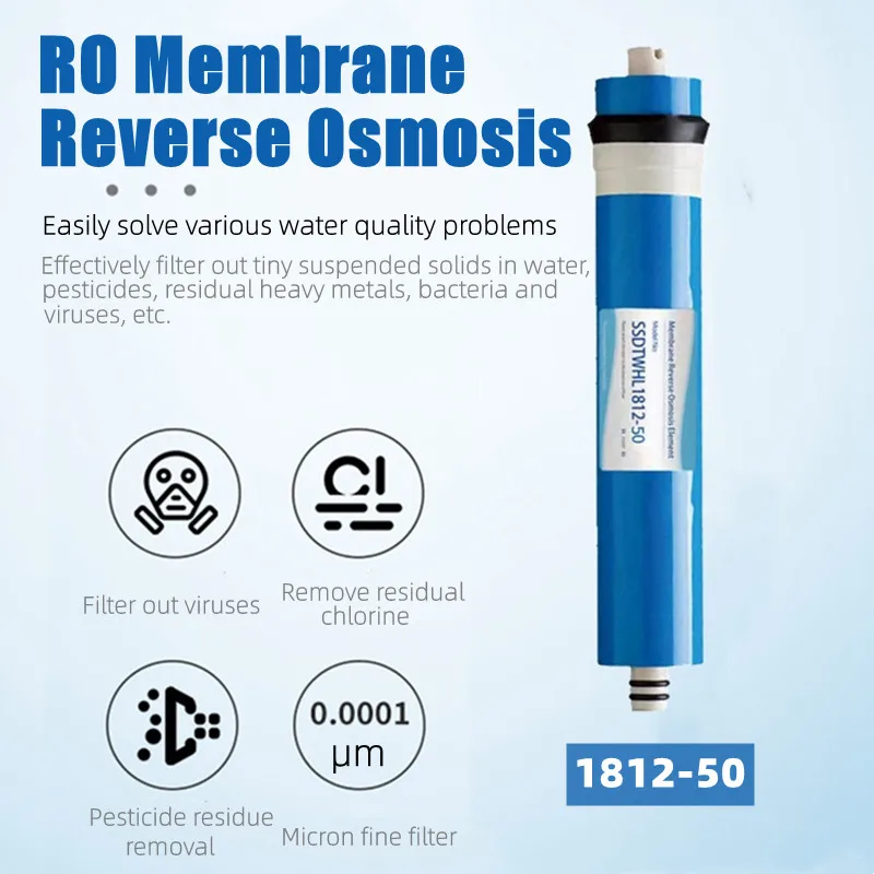For Kitchen Reverse Osmosis RO Membrane 50GPD Replacement Water Filter System Purification Drinking Water Filtration 1812-50GDP faucet water filter