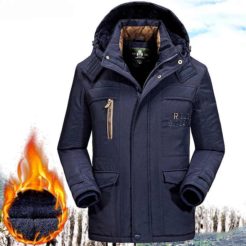 Winter Outdoor Jacket Men's Warm Waterproof Windbreaker Jacket Piled and Thickened Mountaineering Suit