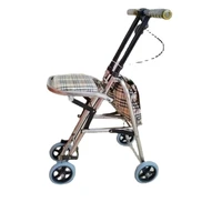 Shopping Cart with Seat, Leisure Car, Elderly Four Wheeled, Light and Foldable Portable Shopping Cart 1